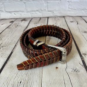 Hand Laced Saddle Leather Belt Size 38/96